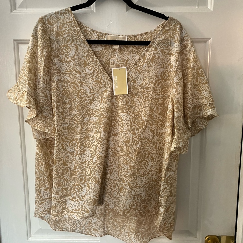 MICHAEL by Michael Kors Dolman Flutter Sleeve Shirt